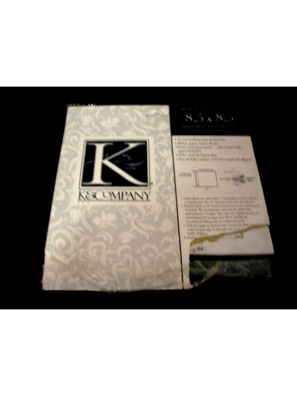 K & Company 8.5x8.5 White Insert Sheets & Page Protecters Top Loading 10 each